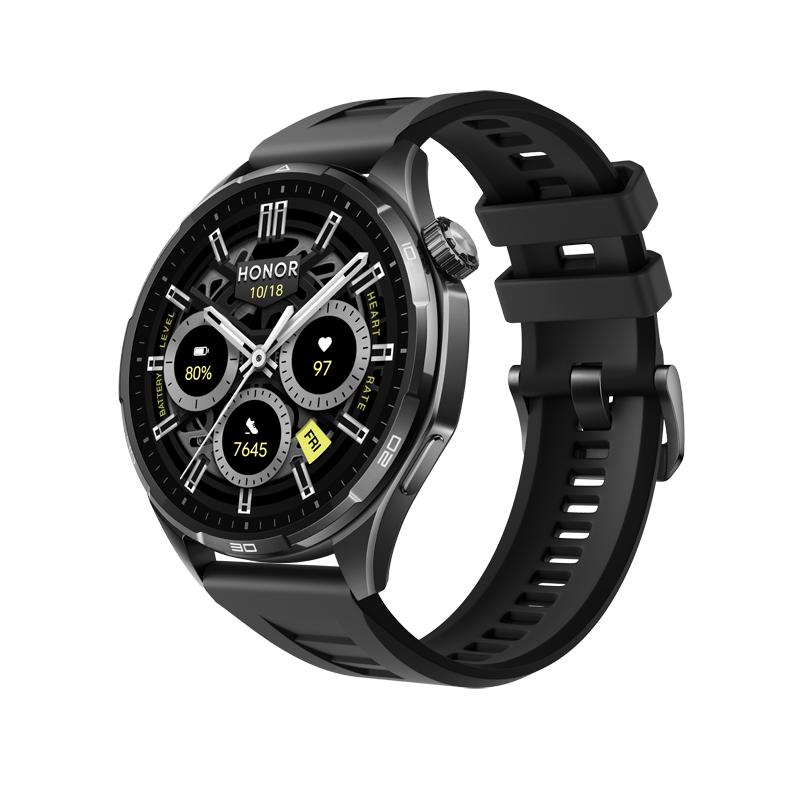 HONOR Watch 6, Autonomie 35 Jours – Shadow Black (Bracelet fluoroélastomère)